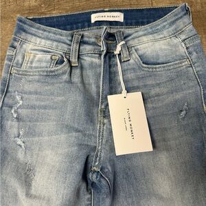 Flying monkey Lani Blue Highrise cropped straight jeans NWT